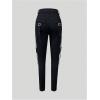 imageMakeMeChic Womens Zipper Fly Cargo Jeans Skinny Y2K Denim Pants Teousers with PocketsBlack