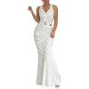 imageMakeMeChic Womens 2 Piece Skirt Set Outfits Textured V Neck Twist Halter Top and Maxi Skirt SetApricot