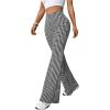 imageMakeMeChic Womens Leopard Pants Cheetah Print Pants Leggings Y2k High Waisted Bell BottomBlack and White