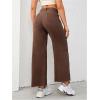 imageMakeMeChic Womens Denim Raw Wide Leg Trousers Straight Loose Baggy Y2K Jeans with PocketCoffee Brown