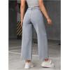 imageMakeMeChic Womens Denim Raw Wide Leg Trousers Straight Loose Baggy Y2K Jeans with PocketLight Grey