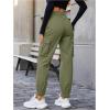 imageMakeMeChic Womens High Waist Cargo Pants Casual Button Hiking Jogger Pants TrousersArmy Green
