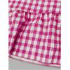 imageMakeMeChic Womens Y2K Gingham Wide Leg Pants Elastic Waist Ruffle Hem Loose Trousers LoungewearHot Pink