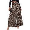 imageMakeMeChic Womens Leopard Print Wide Leg Palazzo Pants Straight Loose Long TrousersMulticolor B