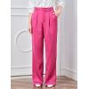imageMakeMeChic Womens Satin Silk High Waisted Wide Leg Pants with PocketsPink