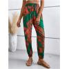 imageMakeMeChic Womens Summer Beach Tropical Printed Pants Hawaiian Palazzo Jogger Pant High Waist TrousersGreen