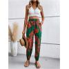 imageMakeMeChic Womens Summer Beach Tropical Printed Pants Hawaiian Palazzo Jogger Pant High Waist TrousersGreen