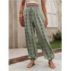 imageMakeMeChic Womens Summer Beach Tropical Printed Pants Hawaiian Palazzo Jogger Pant High Waist TrousersGreen a