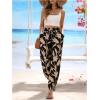 imageMakeMeChic Womens Summer Beach Tropical Printed Pants Hawaiian Palazzo Jogger Pant High Waist TrousersMulticolor B