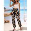 imageMakeMeChic Womens Summer Beach Tropical Printed Pants Hawaiian Palazzo Jogger Pant High Waist TrousersMulticolor B