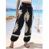 imageMakeMeChic Womens Summer Beach Tropical Printed Pants Hawaiian Palazzo Jogger Pant High Waist TrousersMulticolor C