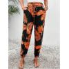 imageMakeMeChic Womens Summer Beach Tropical Printed Pants Hawaiian Palazzo Jogger Pant High Waist TrousersOrange