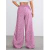 imageMakeMeChic Womens Womens Leopard Pants Side Stripe Cheetah Print Sweatpants Y2K Elastic Waist Straight Leg PantsPink