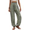 imageMakeMeChic Womens Summer Beach Tropical Printed Pants Hawaiian Palazzo Jogger Pant High Waist TrousersGreen a