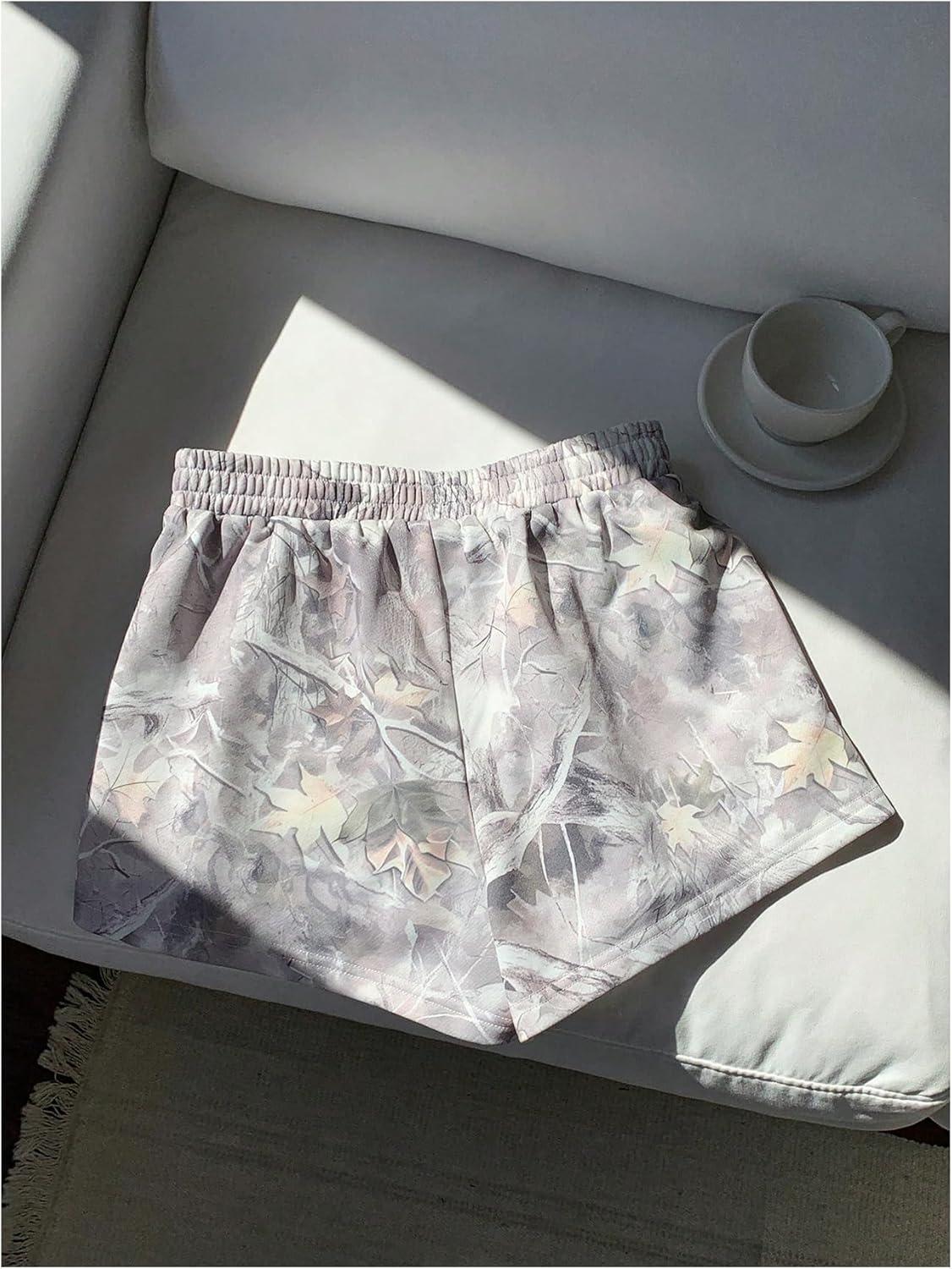 imageMakeMeChic Womens Casual Drawstring Waist Sweat Shorts Running Track ShortsMulticolor