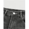 imageMakeMeChic Womens Bell Bottom Jeans Flare Jeans Embroidered Y2K High Waist PantsBlack