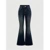 imageMakeMeChic Womens Bell Bottom Jeans Flare Jeans Embroidered Y2K High Waist PantsBlue