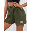 imageMakeMeChic Womens Casual Drawstring Waist Sweat Shorts Running Track ShortsArmy Green