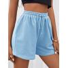 imageMakeMeChic Womens Casual Drawstring Waist Sweat Shorts Running Track ShortsBlue