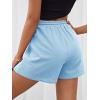 imageMakeMeChic Womens Casual Drawstring Waist Sweat Shorts Running Track ShortsBlue