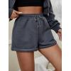 imageMakeMeChic Womens Casual Drawstring Waist Sweat Shorts Running Track ShortsDark Grey