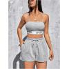 imageMakeMeChic Womens Casual Drawstring Waist Sweat Shorts Running Track ShortsGrey