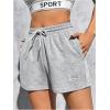 imageMakeMeChic Womens Casual Drawstring Waist Sweat Shorts Running Track ShortsGrey