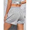 imageMakeMeChic Womens Casual Drawstring Waist Sweat Shorts Running Track ShortsGrey