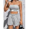 imageMakeMeChic Womens Casual Drawstring Waist Sweat Shorts Running Track ShortsGrey