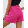 imageMakeMeChic Womens Casual Drawstring Waist Sweat Shorts Running Track ShortsHot Pink