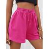 imageMakeMeChic Womens Casual Drawstring Waist Sweat Shorts Running Track ShortsHot Pink
