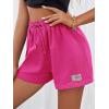 imageMakeMeChic Womens Casual Drawstring Waist Sweat Shorts Running Track ShortsHot Pink