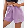 imageMakeMeChic Womens Casual Drawstring Waist Sweat Shorts Running Track ShortsLilac Purple