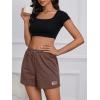 imageMakeMeChic Womens Casual Drawstring Waist Sweat Shorts Running Track ShortsMocha Brown