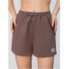 imageMakeMeChic Womens Casual Drawstring Waist Sweat Shorts Running Track ShortsMocha Brown a