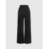 imageMakeMeChic Womens Casual Elastic Waist Wide Leg Button Straight Loose Pants Palazzo TrousersBlack