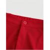 imageMakeMeChic Womens Casual Elastic Waist Wide Leg Button Straight Loose Pants Palazzo TrousersRed