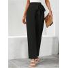 imageMakeMeChic Womens High Waist Trousers Straight Leg Bow Knot Work Office Suit PantsBlack