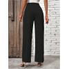 imageMakeMeChic Womens High Waist Trousers Straight Leg Bow Knot Work Office Suit PantsBlack