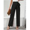 imageMakeMeChic Womens High Waist Trousers Straight Leg Bow Knot Work Office Suit PantsBlack