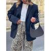 imageMakeMeChic Womens Leopard Print Pants Elastic Waist Lounge Pants Wide Leg Loose Long Pajama PantsKhaki B