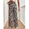 imageMakeMeChic Womens Leopard Print Pants Elastic Waist Lounge Pants Wide Leg Loose Long Pajama PantsMulticolor