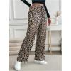 imageMakeMeChic Womens Leopard Print Pants Elastic Waist Lounge Pants Wide Leg Loose Long Pajama PantsMulticolor a