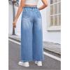 imageMakeMeChic Womens Maternity Denim Pants Elastic Waist Drawstring Wide Leg Baggy Pregnancy Jeans with PocketsLight Wash