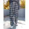 imageMakeMeChic Womens Plaid Pants Elastic Waist Wide Leg Loose Casual TrousersMulticolor a
