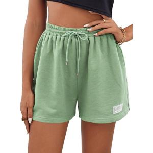 imageMakeMeChic Womens Casual Drawstring Waist Sweat Shorts Running Track ShortsMint Green