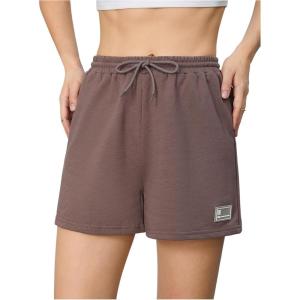 imageMakeMeChic Womens Casual Drawstring Waist Sweat Shorts Running Track ShortsMocha Brown a