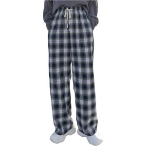 imageMakeMeChic Womens Plaid Pants Elastic Waist Wide Leg Loose Casual TrousersMulticolor a
