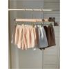 imageMakeMeChic Womens 3 Pack Linen Shorts Summer Comfy Sleep Pajama Boxer ShortsApricot Brown White
