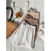 imageMakeMeChic Womens 3 Pack Linen Shorts Summer Comfy Sleep Pajama Boxer ShortsApricot Brown White